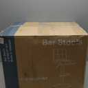 BestOffice Bar Stools Set of 2, Adjustable PU Leather Swivel Barstools, Modern Counter Stools with Back and Footrest, Counter Height Barstools for Bar, Kitchen and Dining Room (White)