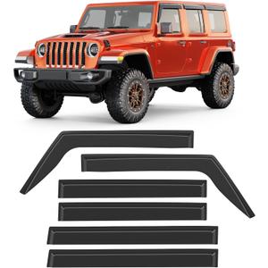 Tape-on Window Visors Rain Guards for 2018-2026 Jeep Wrangler JL 4-Door