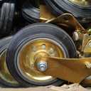 WBD WEIBIDA 6 in Heavy Duty Outdoor Casters Set of 4, 2600 Lbs Industrial Rubber Wheels for Cart Furniture and Workbench, Castors Dual Locking Replacement (4 Brakes, Free Spanner)