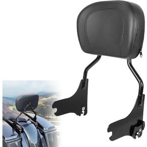 Detachable Upright Passenger Backrest Sissy Bar With Back Rest Pad Compatible With For Touring Road King Street Glide Electra Glide Road Glide FLHR FLHX FLHT FLTR 1997-2008Black