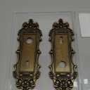 CEYMIO Mortise Lock Door Knob Plate for Interior Doors 2 Pack Antique Bronze Door Lock Cover Handle Vintage Old Style Door Knob Conversion Kit