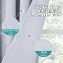 BGment Room Darkening Curtains for Bedroom/Living Room, Thermal Insulated Grommet Window Drapes with Line and Dots Pattern, 2 Panels, Each Panel 55 x 96 Inch, Greyish White