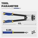 haisstronica Heavy Duty Battery Cable Crimping Tool Kit-Ratchet Hex Extended Handle Crimper for 8,6,4,2,1,1/0 AWG Copper Lugs