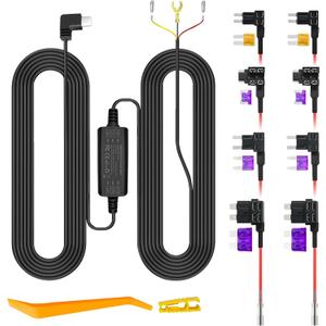 Universal Dash Cam Hardwire Kit with Parking Mode & LowVoltage Protection-converts 12V-30V to 5V/3A USB-C,Safe for Car Battery, Easy Install
