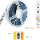 24V 5 in 1 LED Strip Lights RGB + CCT, RGB + White + Warm White (2800K to 6500K) RGBCW 5M Mixed Colour Adjustable Light Strips IP20 300 LEDs for Bedroom, Kitchen, Advertising Decoration