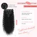FLUFYMOOZ 9PCS Clip in Hair Extensions 22 Inch Curly Hair Extension Long Soft Synthetic Hairpieces for Women (Black)