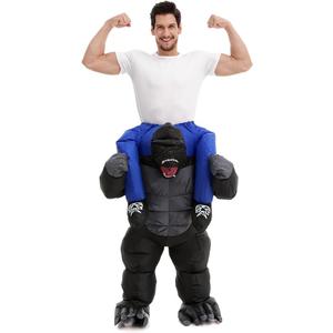 HSCTEK Adult Inflatable Gorilla Piggy Back Rider Costume (Large, Black)