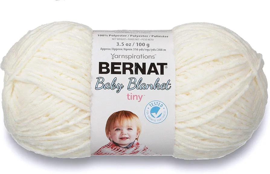 Bernat Baby Blanket Tiny Yarn, 3.5 oz, Gauge 4 Medium, Polar Bear
