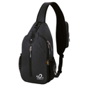 WATERFLY Crossbody Sling Backpack Sling Bag Travel Hiking Chest Bag Daypack (Black)
