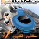 2 x 4 Pack Compatible with Apple Airtag Holder with Keychain,IPX8 Waterproof GPS Cover for Air-Tags Shockproof [Anti-Scratch] Item Finders Case for Pets,Kids,Luggage-Blue+Pink+Orange+Rosered