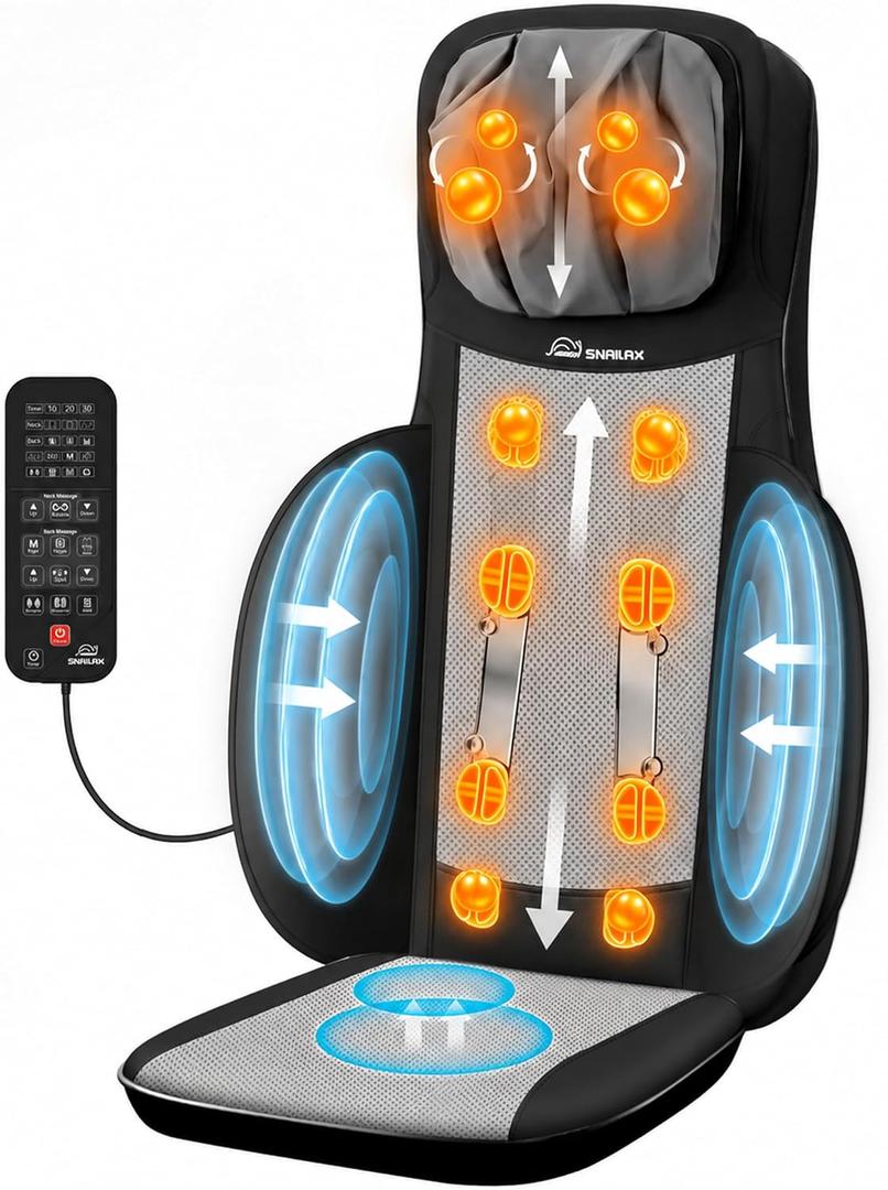 Snailax 2026 Shiatsu Neck Back Massager with Heat for Chair Massager