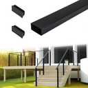 4FT Cable Railing Handrail Black Rectangular Stainless Steel Handrail with End Cap for Indoor Outdoor Deck Stair Cable Railing System DIY Balustrade, SH03