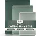 COOK WITH COLOR Extra Large Cutting Board Set, Jumbo-Sized Boards with Rubber Border for Enhanced Cooking Experience, 3-Piece, Dark Sage