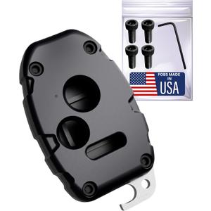 USA-Made for Honda Key Fob Shell | Crack-Resistant & Durable | Seamless Fit | Enhanced Longevity & Functionality | Integrated Bottle Opener | Easy DIY Installation (Black, 3 Button)