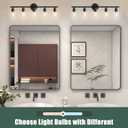 Bathroom Vanity Light Fixtures Matte Black Bathroom Lighting Fixture, 5 Lights Bathroom Light Fixture Over Mirror, Modern Black Vanity Light, Wall Sconces with Glass Shades
