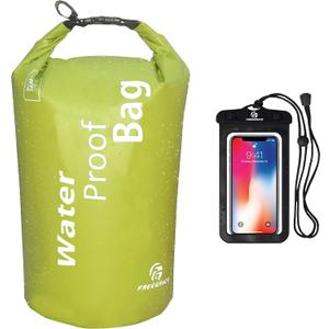 Freegrace Waterproof Dry Bag - Lightweight Dry Sack with Seals and Waterproof Case - Float on Water - Keeps Gear Dry for Kayaking, Beach, Rafting, Boating, Hiking, Camping and Fishing (10L, Green)