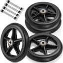 4 Pcs 6 Inch Walker Wheels Replacement, Replacement Wheels for Walkers Solid Wheelchair Front Wheel With 4 Axles for Wheelchairs, Rollators, Walkers
