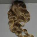 Long Ombre Blonde Wigs for Women 26 inch Long Wavy Middle Part Wig Ombre Blonde Wigs Upgraded Protein Fiber Hair Replacement Wig Cosplay Costume Halloween Wig(26'' Brown Ombre Blonde)