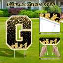 2026 Graduation Decorations Yard Signs 10PCS Black and Gold Congrats Grad Lawn Decorations with Stakes, Graduation Party Supplies, Large Outdoor Graduation Party Decor for High School & College