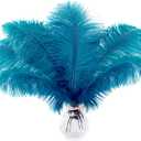 Soarer Turquoise 15pcs Ostrich Feathers - 12-14 inch for Wedding Party Centerpieces,Vase,Home Decoration(Turquoise)