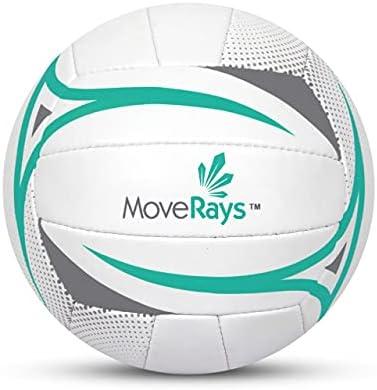 MoveRays Volleyball, Official Size 5 Durable PU Leather – Indoor Outdoor Beach Game Court Play - Ideal for All Ages Skill Levels Explorer to Recreational