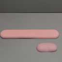 Ergonomic Wrist Rest Set for Keyboard and Mouse | Cooling Gel & Slow-Rebound Memory Foam Palm Support Pad | Luxe Leather, Minimalist, Non-Slip PU Base for Office, Laptop & Gaming (01Pink)