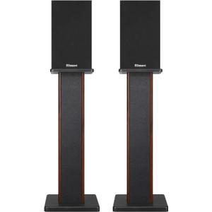 Elimavi Universal Floor Speaker Stands, 22.64 Inch Surround Sound Stands Supports 150LB, Non-Slip Pads & Cable Ties, for Bookshelf Speakers,Satellite Speakers,Studio Monitors, Easy Installation,Brown