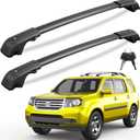 KINGGERI 300LBS Lockable Roof Rack Cross Bars Compatible with Honda Pilot 2009-2015 (with Raised Rails), Aluminum Heavy Duty Crossbar Anti-Theft Metal Lock Key Black Matte Powder Coated Non-Corrosion