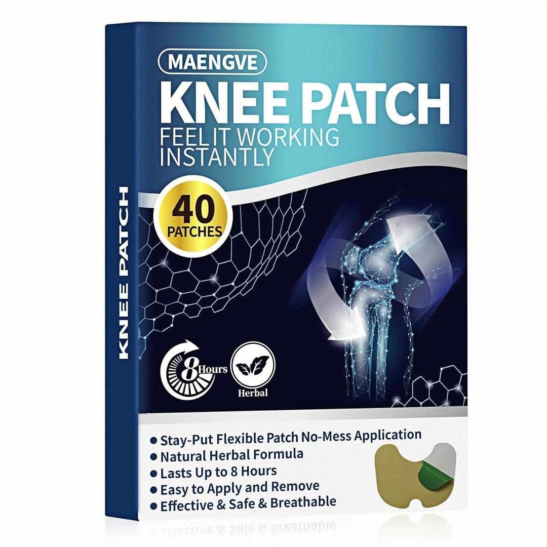 Herbal Knee Pain Relief Patches 40 Pack  Extra Strength Self-Heating Pads for Bone on Bone, Joint & Muscle Care  12H Natural Heat Therapy Wraps for Knee, Back, Shoulder Pain Comfort