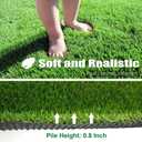 Artificial Grass Outdoor Turf, 4 x 5 FT 0.8" Thick Fake Grass Rug Realistic Synthetic Grass Carprt Decor Soft Astroturf Mat for Patio Backyard Garden Balcony
