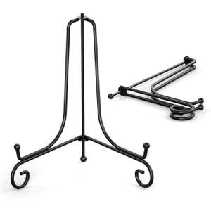 TR-LIFE Plate Stands for Display - 8 Inch Plate Holder Display Stand + Metal Easel Stand for Picture Frame, Decorative Plates, Book, Photo, Collectibles (2 Pack)