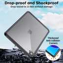 SUPFINE for Waterproof iPad (A16) 11th Generation Case & iPad 10th Generation Case, [Built-in Screen Protector] [IP68 Waterproof] Full Body Rugged Shockproof Protective Cover, Black/Clear