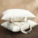 GliCraft 2 Pack 100% Cotton 20" x 26" Canvas Pillow Storage Bag with Handles for Home Travel White Beddings Comforters Blankets Saree Linens Organizer Thick Soft Breathable Closet Organizer Bag