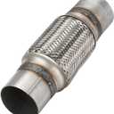 Exhaust Flex Pipe, 2.5''x 6''Stainless Steel Heavy Duty Exhaust Flex Pipe, Double Braid Exhaust Flex Tube, Overall Length 10''