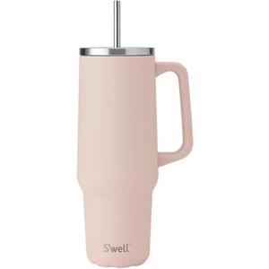 S'well Recycled Stainless Steel Tumbler XL with Straw and Handle, 40oz, Himalayan Salt, Triple Layered Vacuum Insulated Containers Keeps Drinks Cold for 50 hours and Hot for 10 Himalayan Salt, 40 Ounces