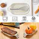 Ceramic Spoon Rest for Stove Top,Large Shape Spoon Holder for Kitchen Countertop,Cooking Kitchen Spoon Rest Utensil Rest Spatula,White