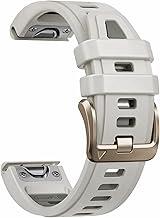 OUTVI 20mm QuickFit Band for Garmin Fenix 8 43mm Fenix 6S Pro 7s pro sapphire solar 5S Soft Sport Silicone Strap Light Gold Buckle