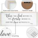 Bless The Food Before Us Home Decor Wall Sign For Family Kitchen Farmhouse Dining Room Vintage Rustic Retro Boho Wood House Wall Art Decoration For Living Room Bedroom 40 x 15 Inch white