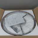 21.5'' Farmhouse Chandeliers for Dining Room Light Fixtures 5-Light Wood Texture Drum Chandelier with White Fabric Shade Large Rustic Pendant Lighting for Foyer Bedroom Living Room Kitchen，E26