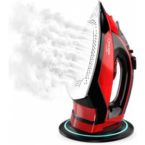 Omaiga 1500W Cordless Iron for Clothes, Wireless Steam Iron with Rapid Heating & Auto Shut Off, for Effective Wrinkle Removal