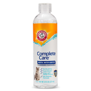 Arm & Hammer Complete Care Fresh Dental Water Additive for Cats - Cat Dental Care for Bad Breath, Includes Cat Enzymatic Toothpaste Action, Cat Grooming Supplies, 8 Fl Oz 