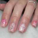 4-Packs (96 Pcs) Halloween Spider Web Press-On Glitter Acrylic Nails - Short Square, French, Glue-On Nails - 12 Sizes, 4 Styles