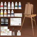 MEEDEN Art Set with French Easel for Professional Artist, Supplies Acrylic Painting(10-60ML) Kit with Paintbrushes for Adults, Pre-Painter and Canvas Drawing Starter-Prime Art Series