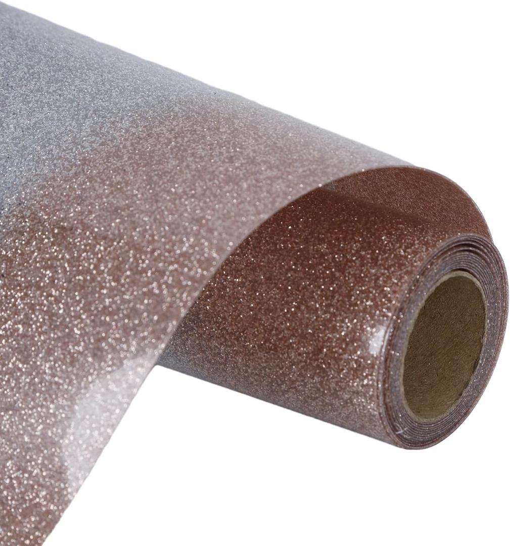 HTVVETUR Glitter Rainbow Heat Transfer Vinyl - 12" x 8ft Rainbow HTV Vinyl Glitter Iron on Vinyl