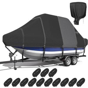 5-Ply 1600D+1200D T-Top/Hard Top Boat Cover, 19'-21'