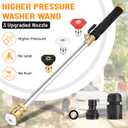 2026 Upagraded Jet Nozzle Power Washer for Garden Hose, Pressure Washer Wand with 3 Different Nozzles and Hose Quick Connectors for Car, Patio,Pet,Window, Black