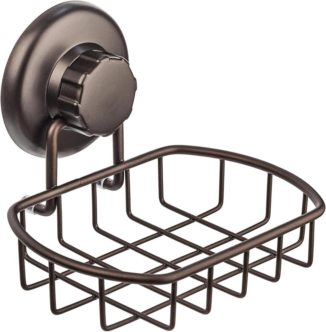 HASKO Suction Cup Soap Dish for Shower Wall, Rustproof Stainless Steel Shower Soap Holder Suction, Bathtub Bathroom Bar Soap Holder, Bronze (Bronze (1 Pack))