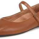 Vionic Womens Alameda Mary Jane Flat Tan Brown Leather 7.5 M