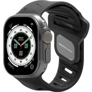 Aulumu A02 Compatible with Apple Watch Ultra/Ultra 2 Band - 49mm for Men, Sport Bands for iWatch 46mm(Series 10),45mm(9/8/7),44mm(SE2/SE/6/5/4),42mm(3/2/1) (Black)