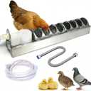 Automatic Chicken Waterer Stainless Steel Poultry Fountains Chicken Waterer System Water Dispenser Waterer Float Controlled for Duck Goose Pigeon Quail